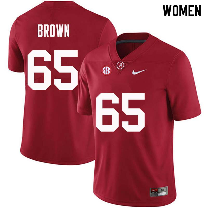 Women #65 Deonte Brown Alabama Crimson Tide College Football Jerseys Sale-Crimson